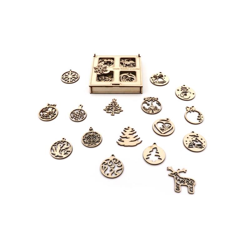 leseni okraski za novoletno smrečico