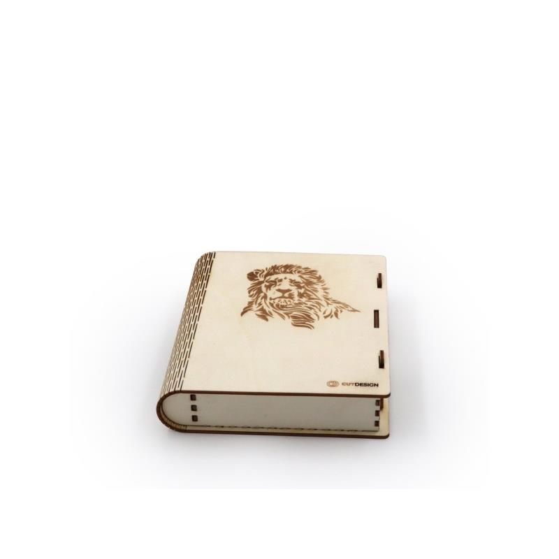 lesena škatla z odpiranjem kot knjiga