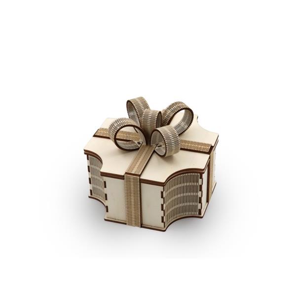 lesena darilna škatla z gibljivo pentljo