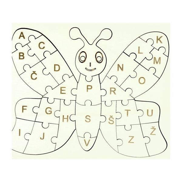 lesena sestavljanka - čudoviti  metulj