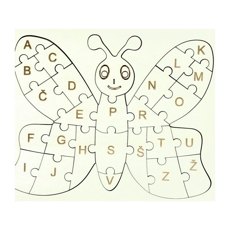 lesena sestavljanka - čudoviti  metulj